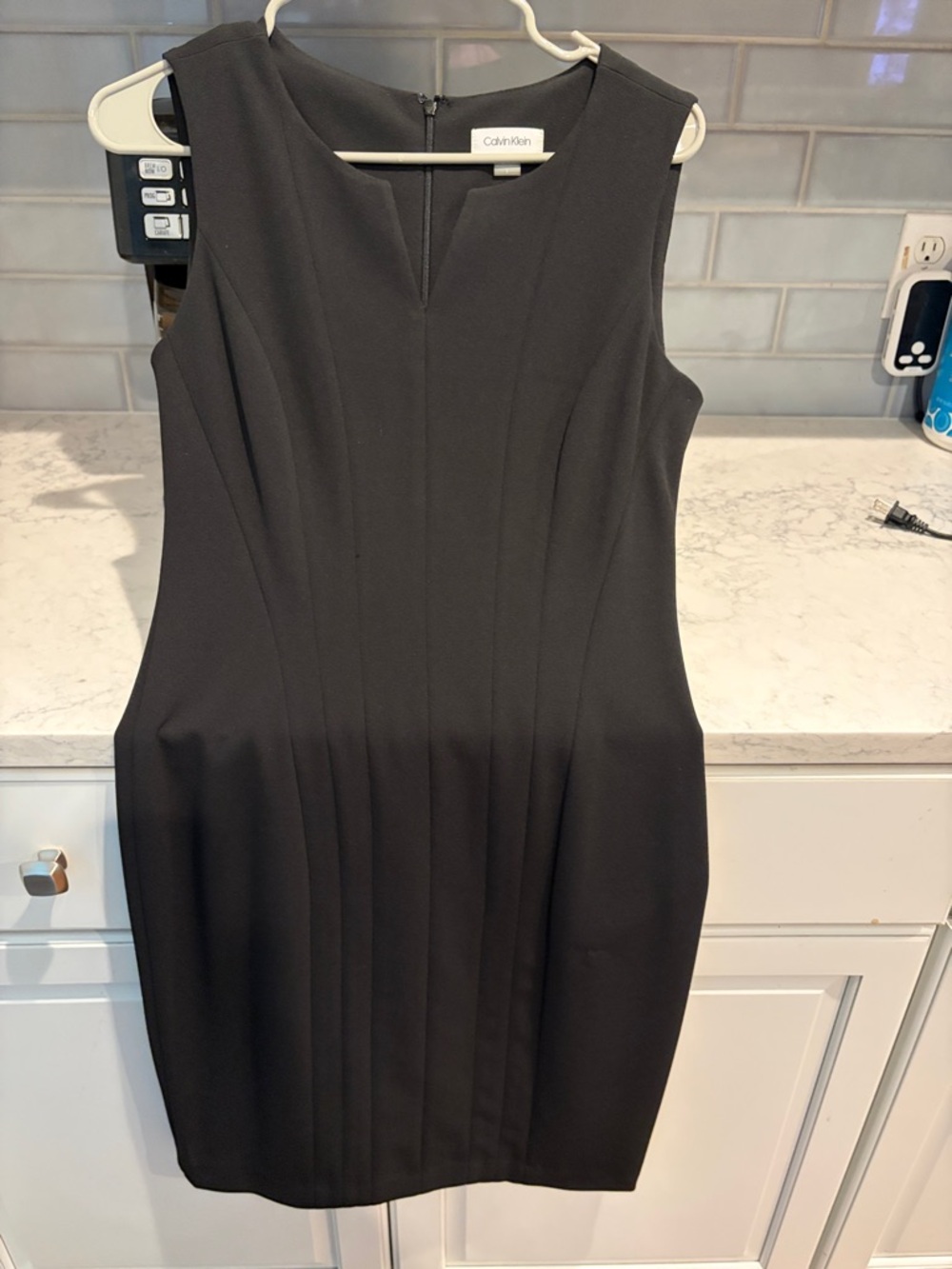 Calvin Klein Black Sleeveless Midi Sheath Dress